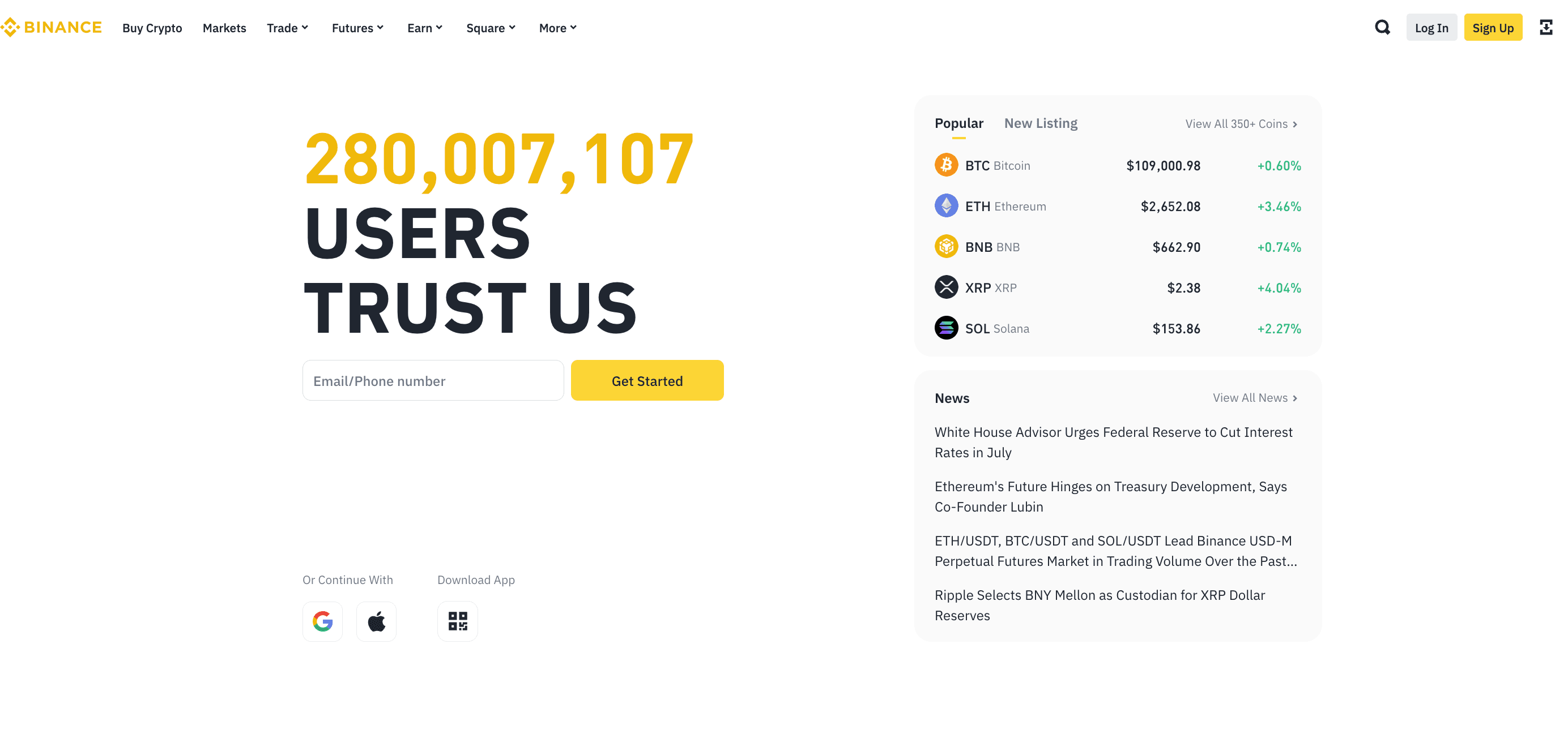 Binance crypto exchange