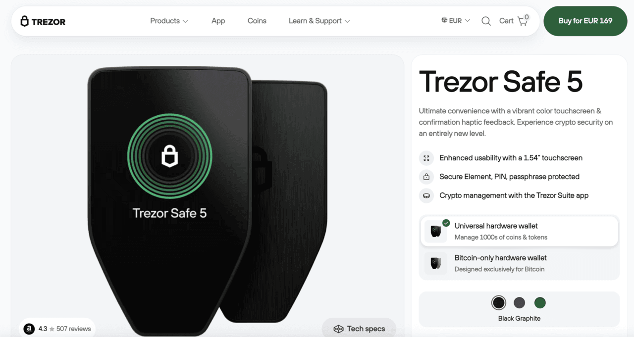 Trezor Safe 5 is designed to be the ultimate hardware wallet for cryptocurrency