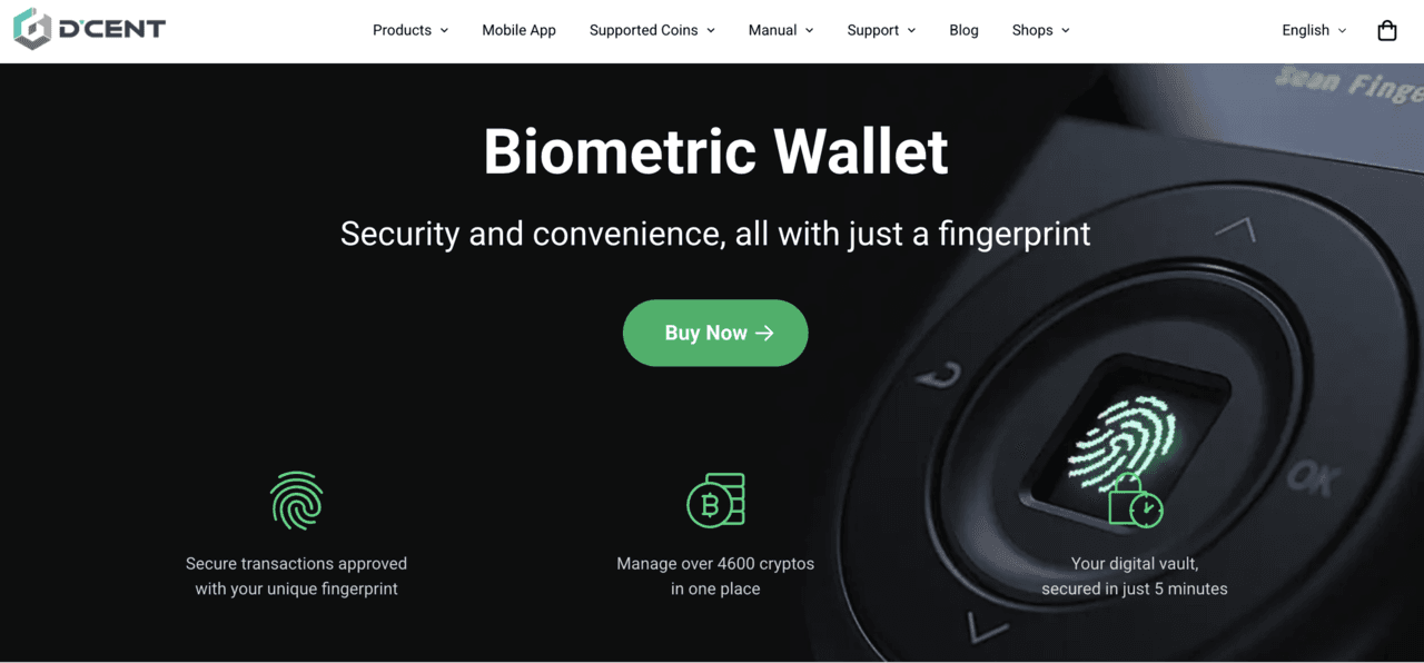 D'CENT introduces fingerprint authentication to hardware wallet security