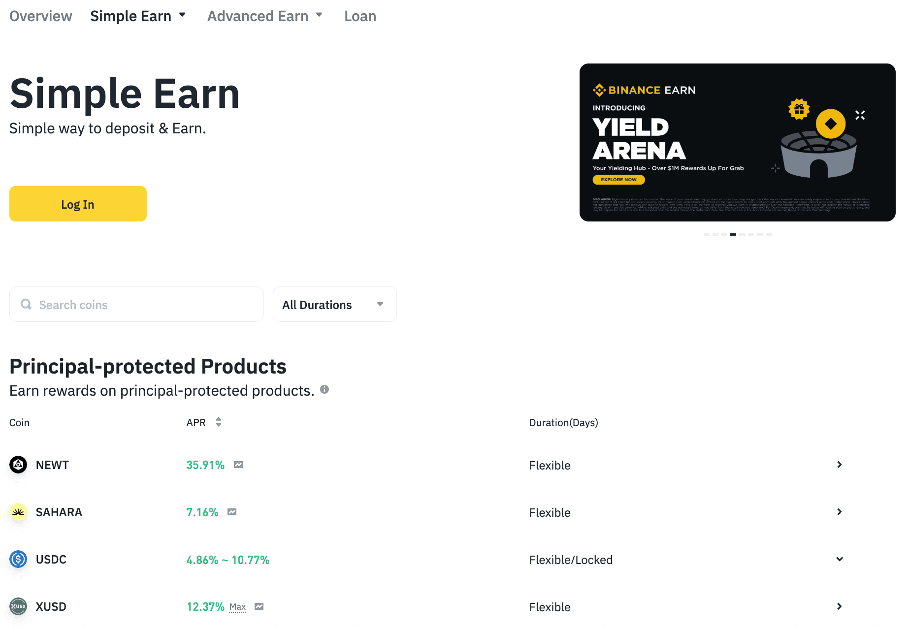 Binance's Simple Earn program